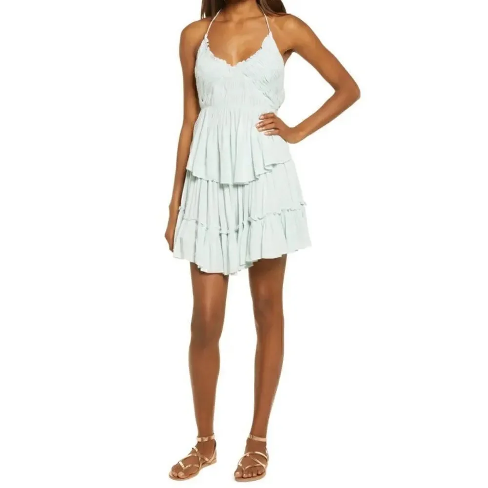 Free People 2 piece mint green boho skirt set XS